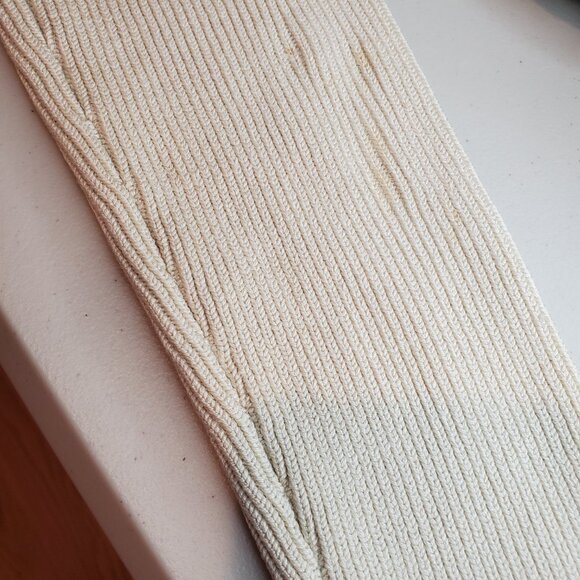 J. McLaughlin SZ L Quilted Silk Bamboo Print Sweater Jacket in Cream & Blue - Picture 8 of 9